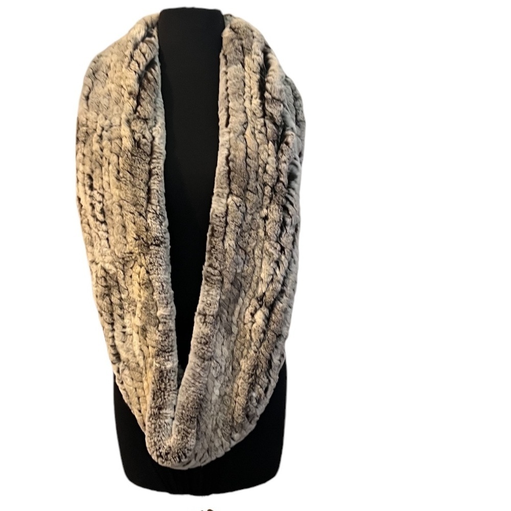 NEW Gorshi Infinity Fur Scarf from Finland, Hint Of Brown, Gray etc